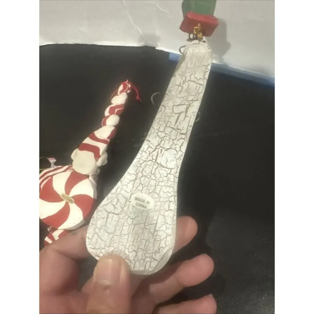 Lot of 3 Christmas Snowman Santa Resin Hanging Ornaments Holiday Tree Decor Gift